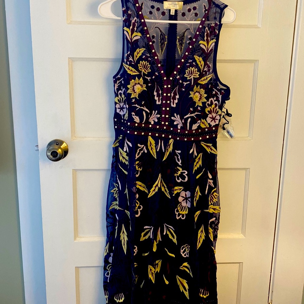 Anthropology bohemian midi dress